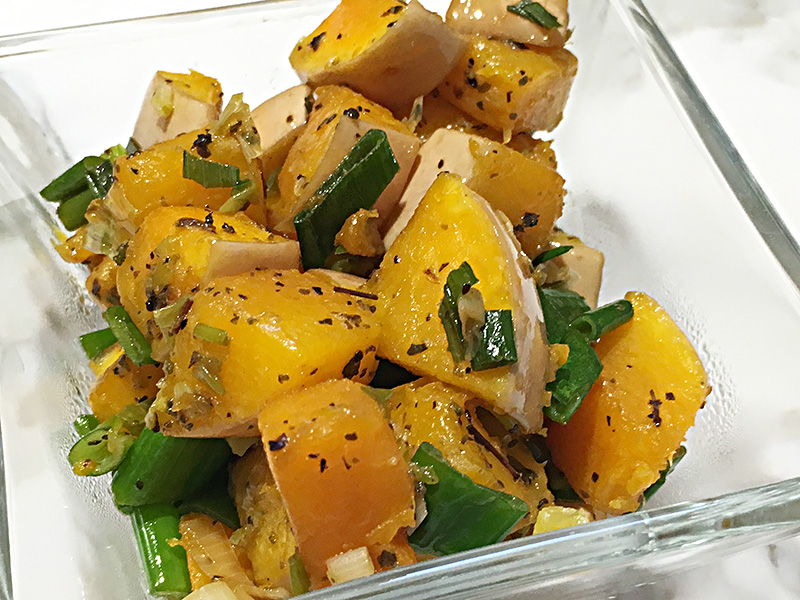 Roasted Butternut Squash with Green Onions
