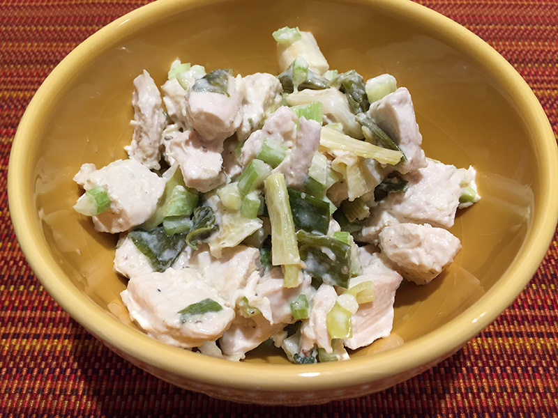 Chicken Salad with Roasted Scallions