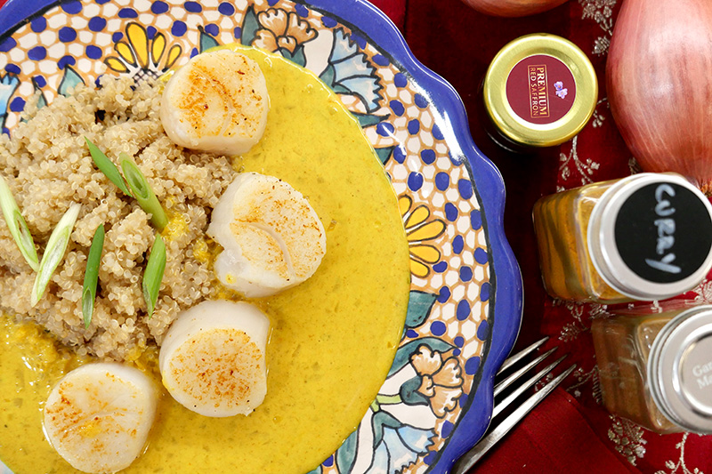 Low Sodium Curried Sea Scallops