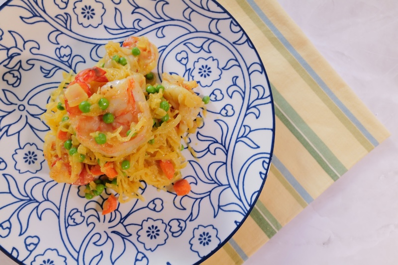 Curried Spaghetti Squash Salad with Shrimp