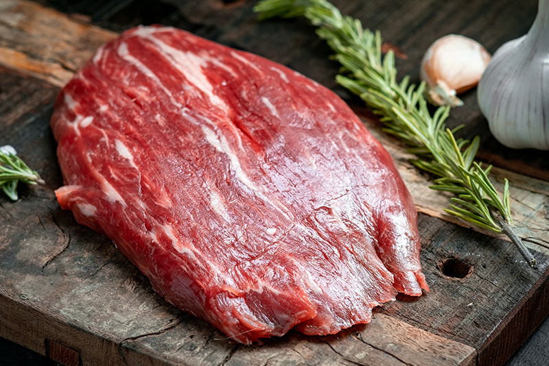 Flank Steak with Garlic Balsamic Reduction