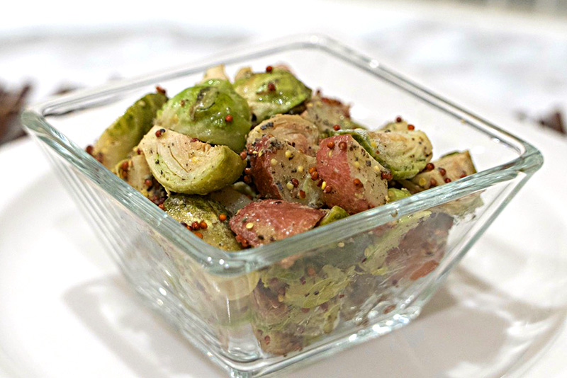 German Potato Salad with Brussels Sprouts