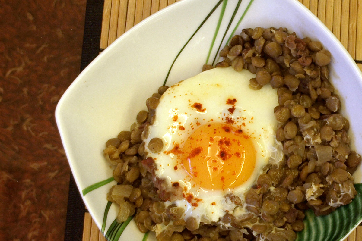 Lentils and Eggs