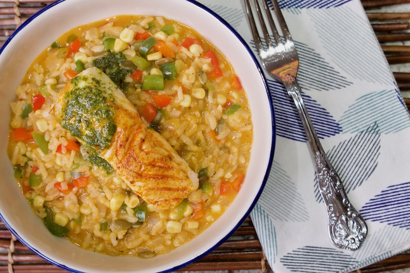 Mexican Style Risotto with Whitefish