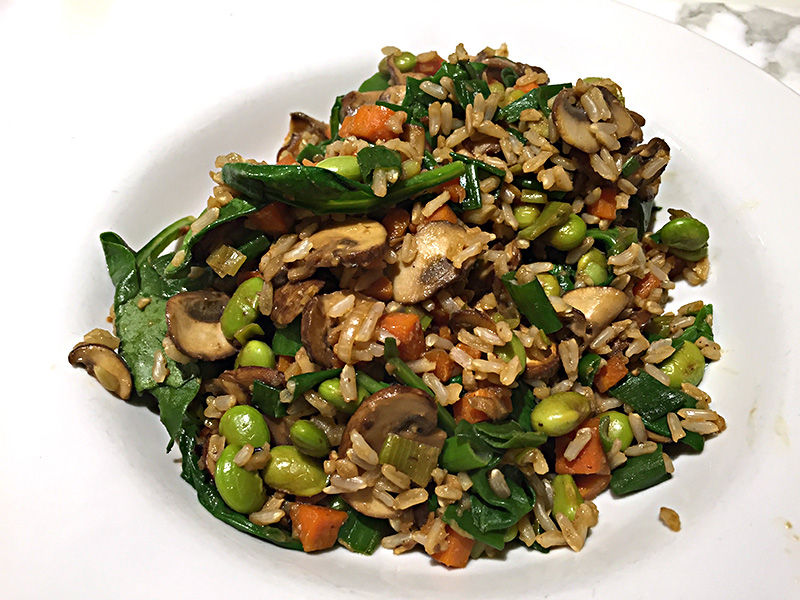 Mushroom-Spinach Fried Rice