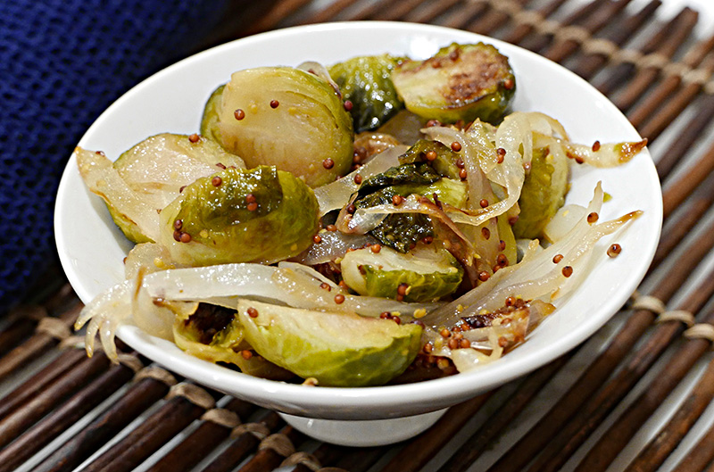 Roasted Brussels Sprouts with Honey Mustard Sauce