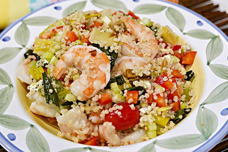 Shrimp and Leek Quinoa Salad