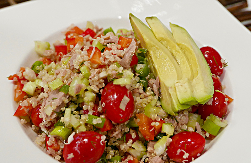 Quinoa Salad with Tuna and Avocado