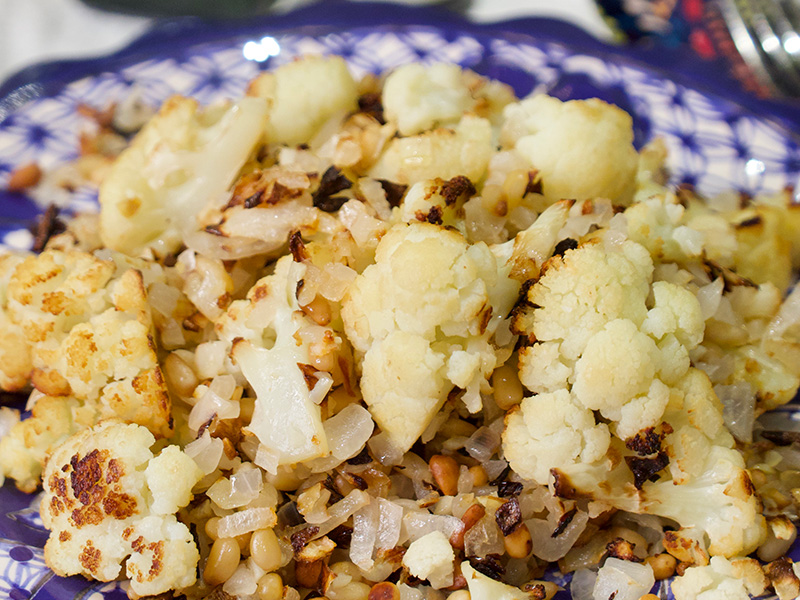 Roasted Cauliflower with Pine Nuts