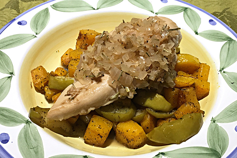 Rosemary Chicken with Sage Squash and Apples