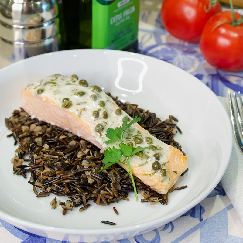 Salmon with Caper Mayonnaise – Coumadin-Safe Version