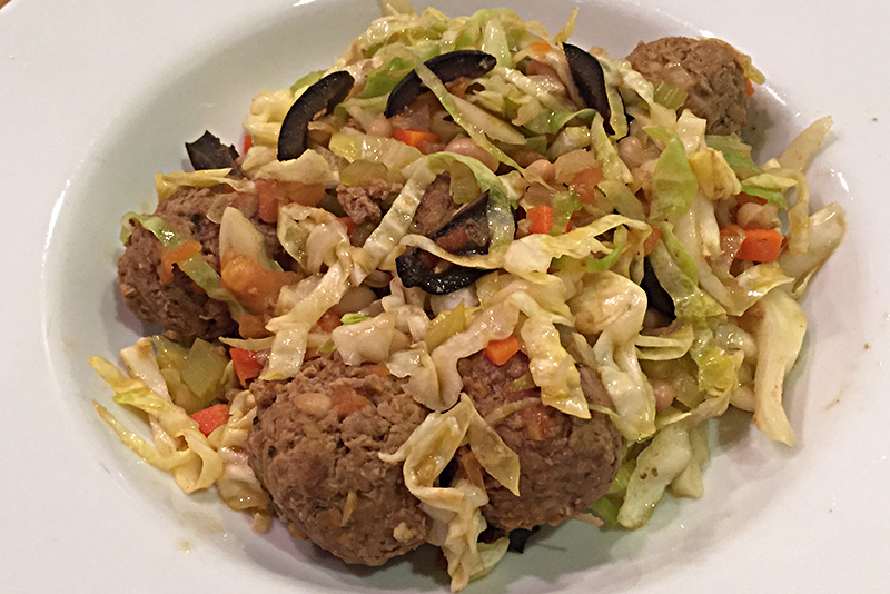 Tuscan Meatballs with Cabbage