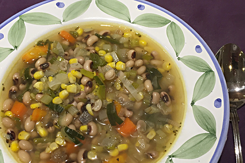 Vegetable Soup with Black Eyed Peas