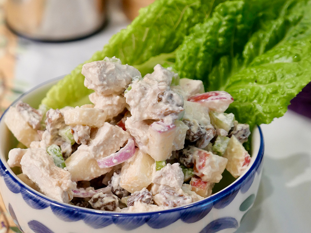 Creamy Chicken Salad with Fruits and Nuts