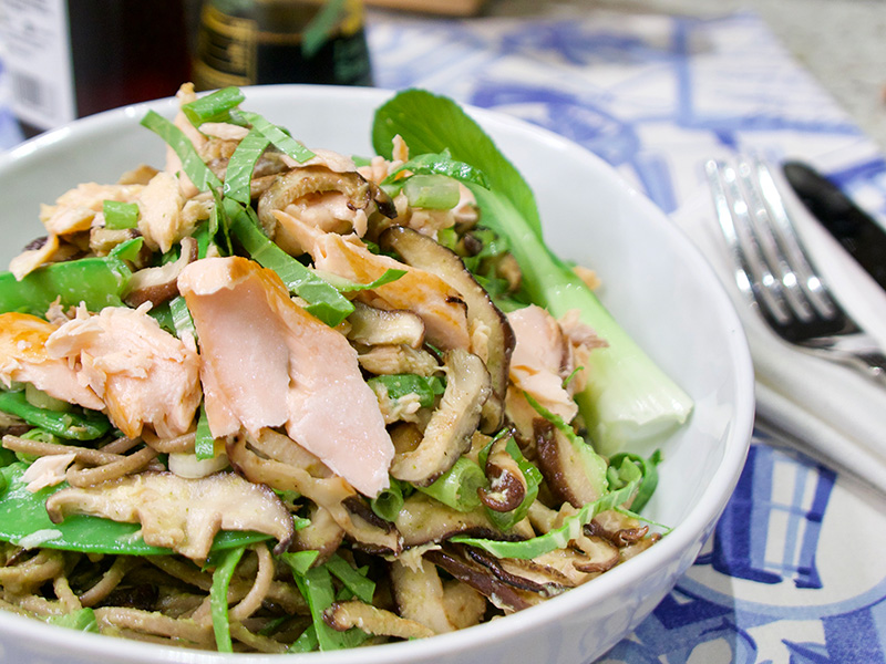 Udon Noodle Salad with Salmon
